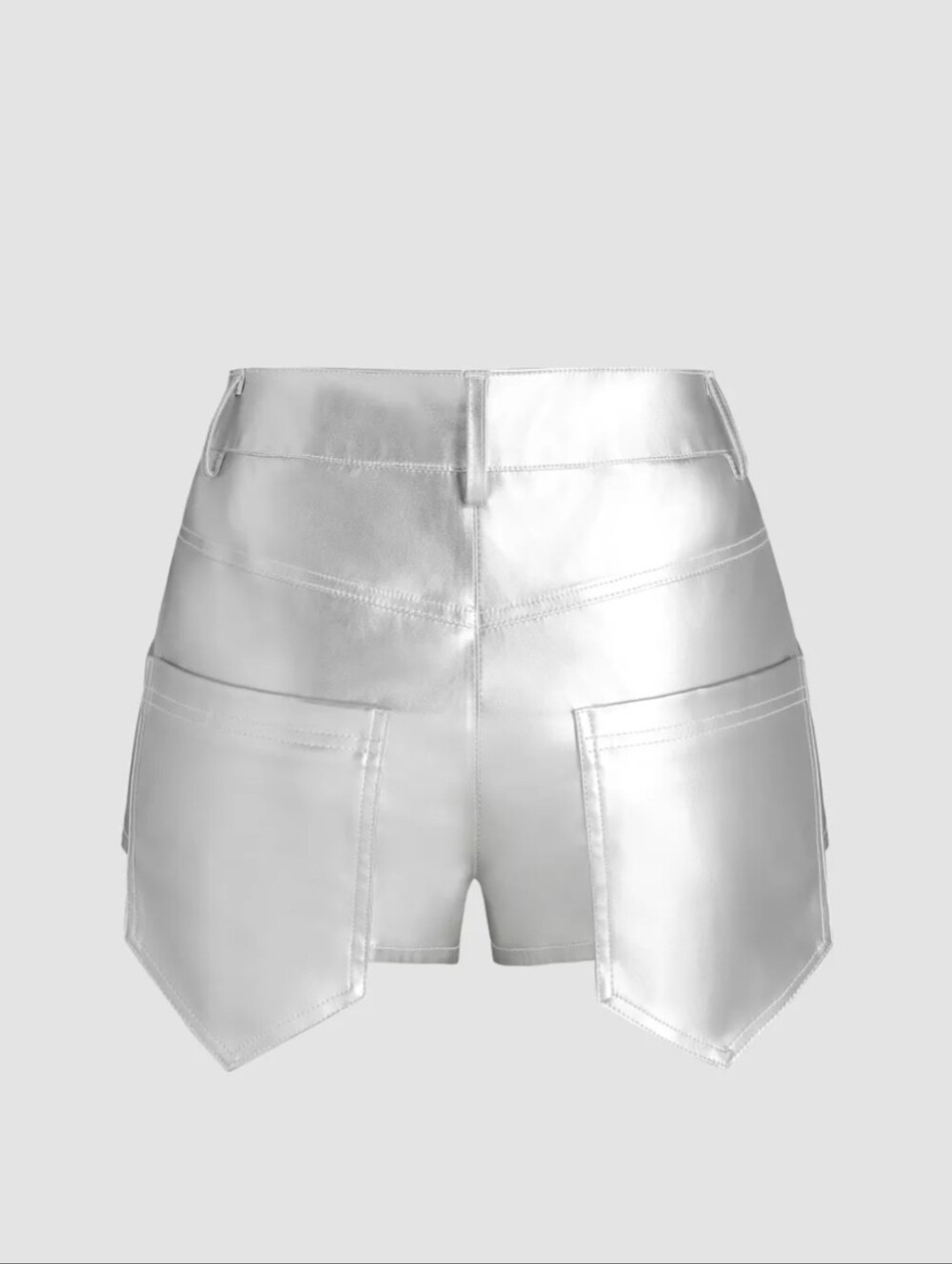 Metallic Silver Festival Shorts